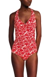 Lands' End Twist Halter Tankini Top In Red