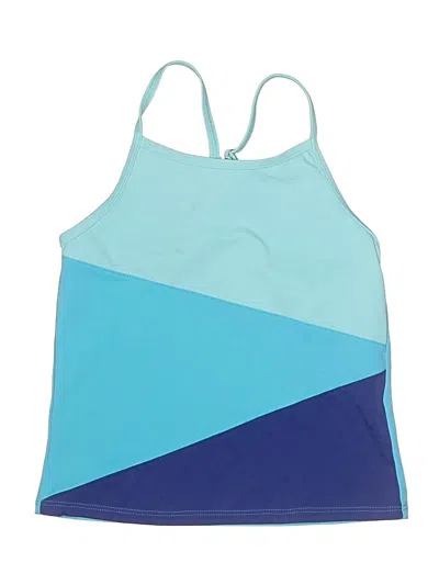 Pre-owned Lands' End Kids'  Two Piece Swimsuit In Blue