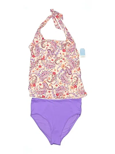 Pre-owned Lands' End Two Piece Swimsuit In Purple