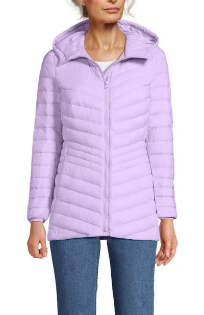 Lands' End Ultralight Packable Down Jacket In Blushed Lilac