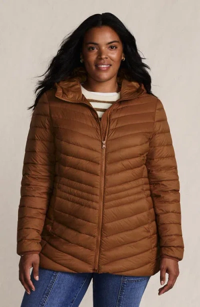 Lands' End Ultralight Packable Down Jacket In Brown