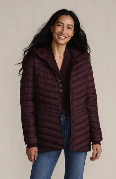 Lands' End Ultralight Packable Down Jacket In Burgundy