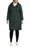 Lands' End Ultralight Packable Long Down Coat In Black