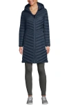 Lands' End Ultralight Packable Long Down Coat In Blue