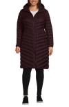 Lands' End Ultralight Packable Long Down Coat In Burgundy