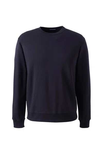 Lands' End Unisex Big Crewneck Sweatshirt In Blue