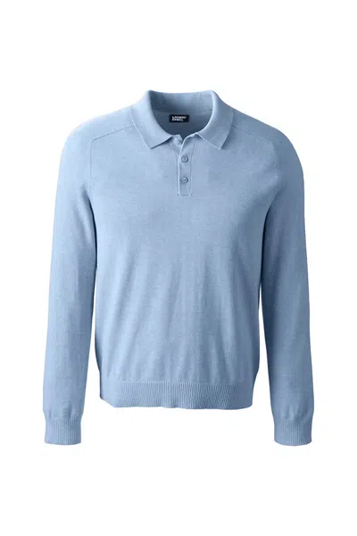 Lands' End Unisex Big Polo Sweater In Blue
