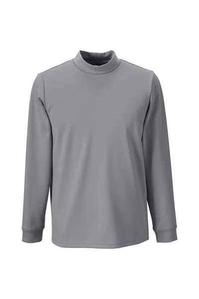 Lands' End Unisex Big Ponte Mini Mock Long Sleeve Knit Top In Blue