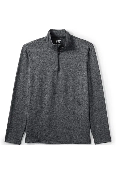 Lands' End Unisex Big Rapid Dry Space Dye Quarter Zip Pullover Shirt In Gray