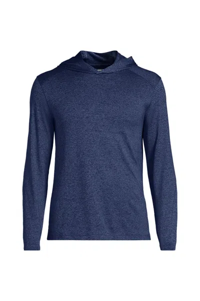 Lands' End Unisex Big Rapid Dry Sun Protection Popover Hoodie In Blue