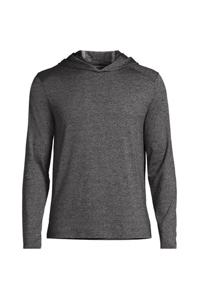 Lands' End Unisex Big Rapid Dry Sun Protection Popover Hoodie In Gray