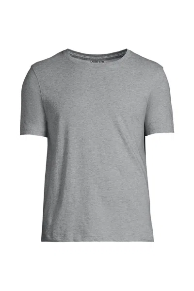 Lands' End Unisex Big Short Sleeve Basic Jersey T-shirt In Gray