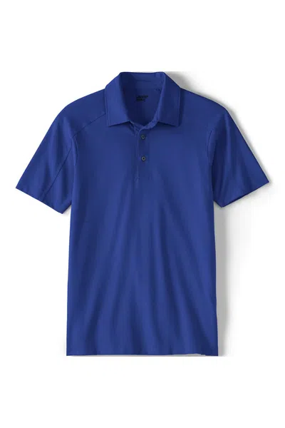 Lands' End Unisex Big Short Sleeve Recycle Polo In Blue