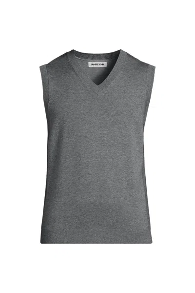 Lands' End Unisex Cotton Modal Pullover Sweater Vest In Gold