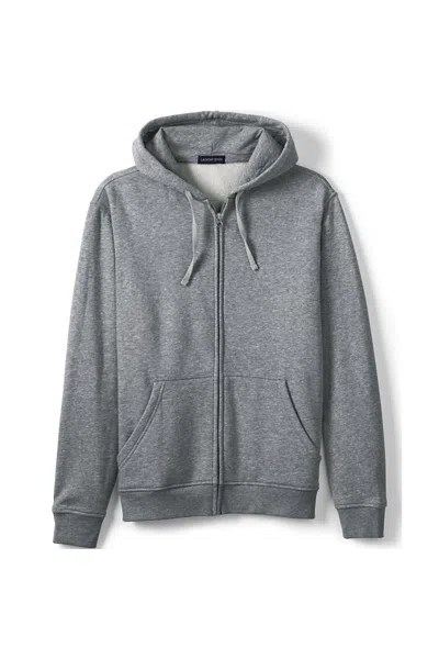 Lands' End Unisex Full Zip Hoodie Sweatshirt In Gray