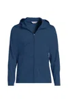 Lands' End Unisex Grid Tech Hooded Zip Front Jacket In Blue