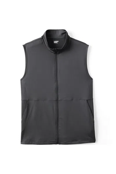 Lands' End Unisex Rapid Dry Knit Zip Vest In Gray