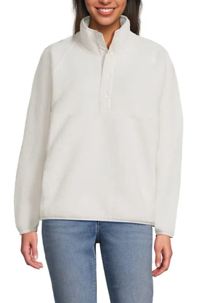 Lands' End Unisex Snap Neck Fleece Pullover In Multi