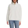Lands' End Unisex Snap Neck Fleece Pullover In White