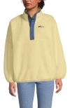 Lands' End Unisex Snap Neck Fleece Pullover In Multi
