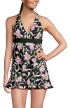Lands' End V-neck Racerback Flutter Tankini In Multi