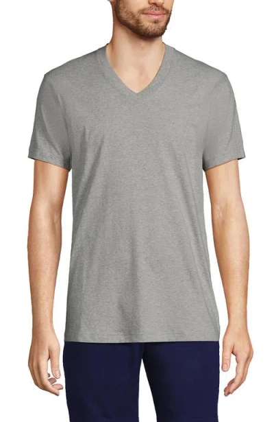 Lands' End V-neck Undershirt 3 Pack In Gray Heather