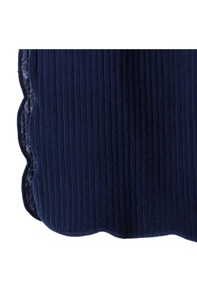 Lands' End Velvet Scallop Pillow Sham In Blue