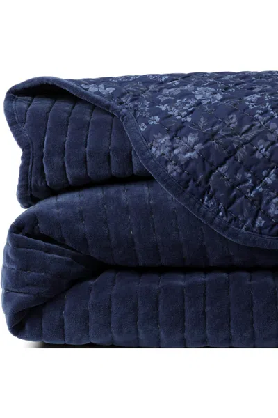 Lands' End Velvet Scallop Quilt In Blue