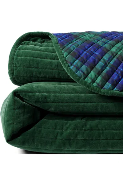 Lands' End Velvet Scallop Quilt In Green