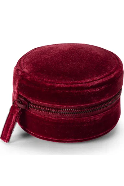 Lands' End Velvet Travel Jewelry Case In Red
