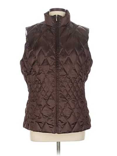 Pre-owned Lands' End Vest In Brown
