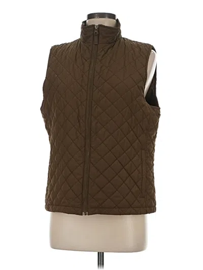 Pre-owned Lands' End Vest In Brown