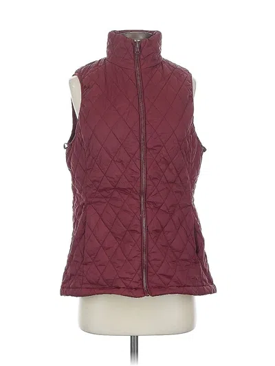 Pre-owned Lands' End Vest In Burgundy
