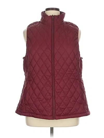 Pre-owned Lands' End Vest In Burgundy