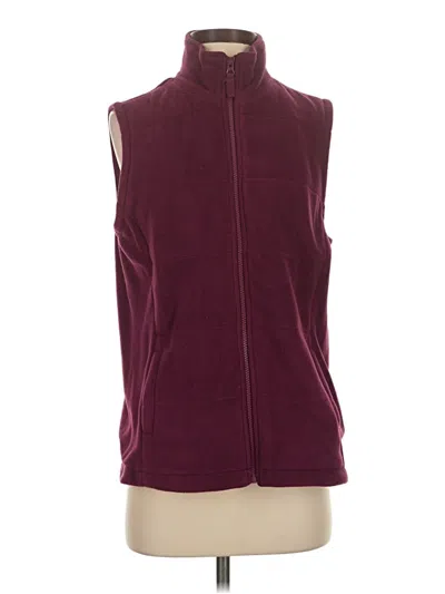 Pre-owned Lands' End Vest In Burgundy