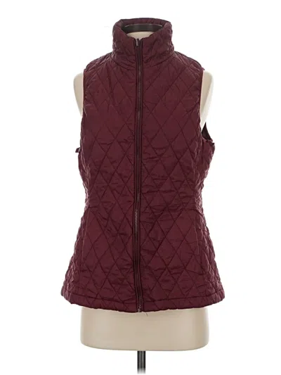 Pre-owned Lands' End Vest In Burgundy