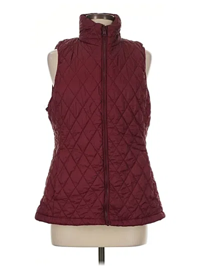 Pre-owned Lands' End Vest In Burgundy
