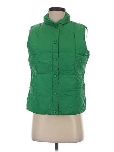 Pre-owned Lands' End Vest In Green