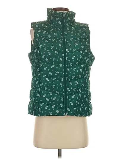 Pre-owned Lands' End Vest In Green