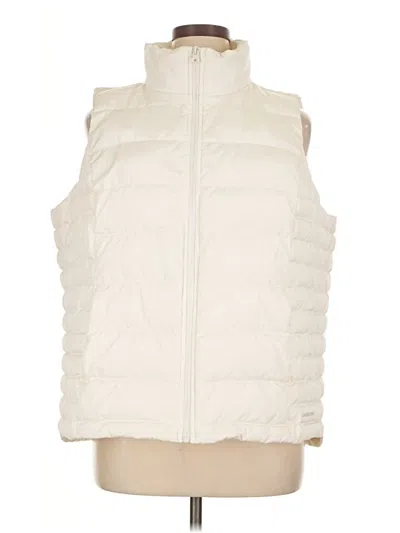 Pre-owned Lands' End Vest In Ivory