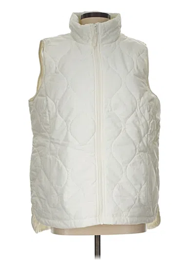 Pre-owned Lands' End Vest In Ivory