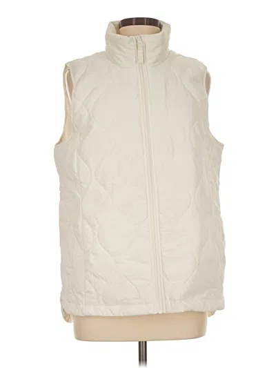 Pre-owned Lands' End Vest In Ivory