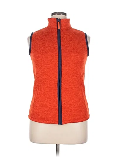 Pre-owned Lands' End Vest In Orange