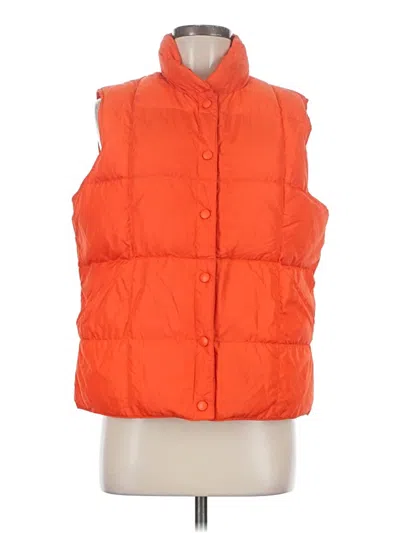 Pre-owned Lands' End Vest In Orange