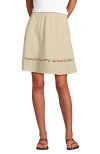 Lands' End Voile Ladder Trim Mini Skirt In Gray