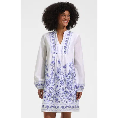 Lands' End Voile Tie Neck Dress In White
