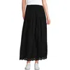 Lands' End Voile Tiered Eyelet Maxi Skirt In Black