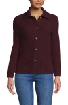 Lands' End Waffle Relaxed Long Sleeve Shirt Jacket In Brown