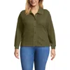 Lands' End Waffle Relaxed Long Sleeve Shirt Jacket In Animal Print