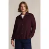 Lands' End Waffle Relaxed Long Sleeve Shirt Jacket In Burgundy